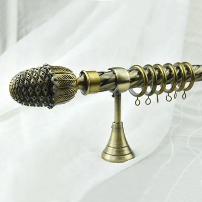 sistema de bronce de las barras de telón de acero del metal de la astilla del cobre de Chrome del oro de la decoración al por mayor de la ventana