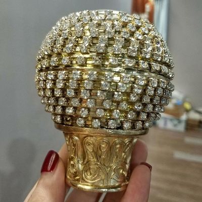 NUEVOS Finials de Crystal Round Gold Studded Diamond de la bola de alta calidad al por mayor de la cortina
