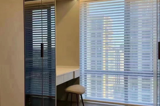 Material horizontal de Ployester del modelo del dormitorio de Shangri de las cortinas elegantes del La