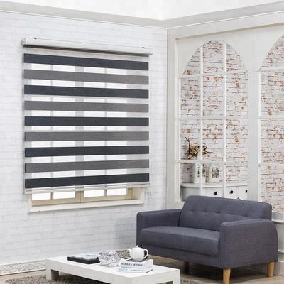 Estilo motorizado inteligente escarpado doble de la cebra de las persianas de ventana para la oficina