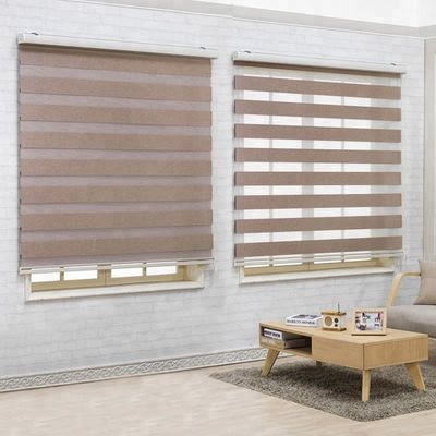 Estilo motorizado inteligente escarpado doble de la cebra de las persianas de ventana para la oficina