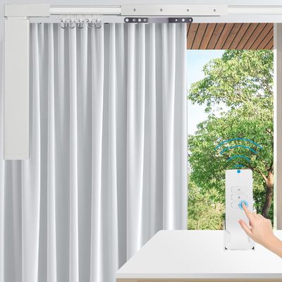 Sistema eléctrico elegante automático de la vía de la cortina de la fábrica del techo del motor resistente de aluminio al por mayor de Tuya Wifi