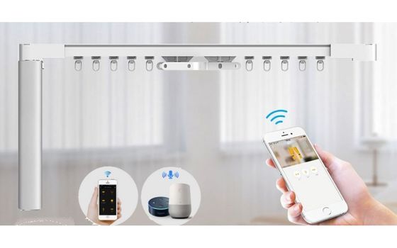 Sistema eléctrico elegante automático de la vía de la cortina de la fábrica del techo del motor resistente de aluminio al por mayor de Tuya Wifi