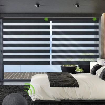 Cortina ciega Gray Colored For Living Room blanco de la cebra del rodillo