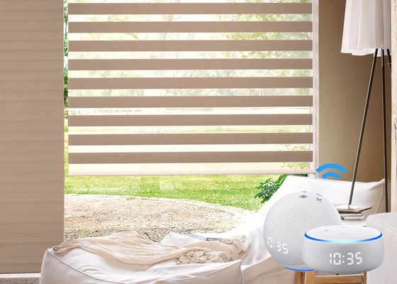 Cortina ciega de la cebra eléctrica durable automática para el hotel de la oficina
