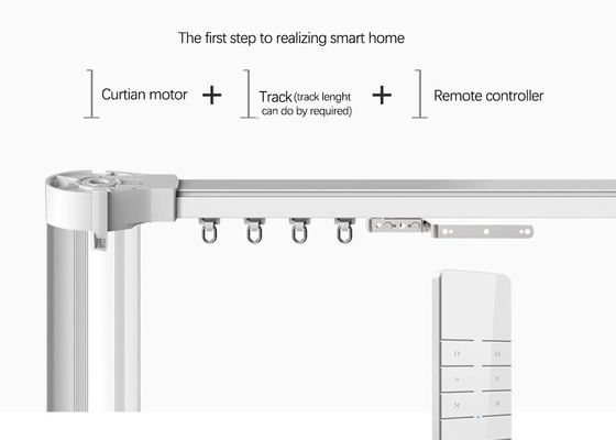 Sistema de pista eléctrico de aluminio de la cortina de Tuya WIFI para el hogar elegante