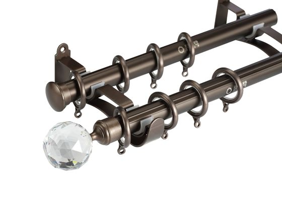 barras de cortina acabadas completas del polo de 32m m del hardware de la barra de aluminio gruesa del metal con todos los accesorios