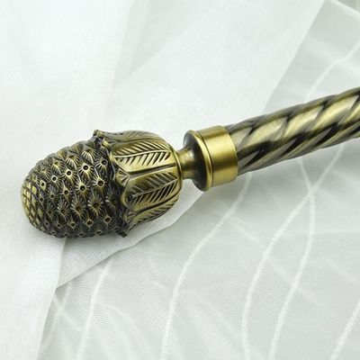 sistema de bronce de las barras de telón de acero del metal de la astilla del cobre de Chrome del oro de la decoración al por mayor de la ventana