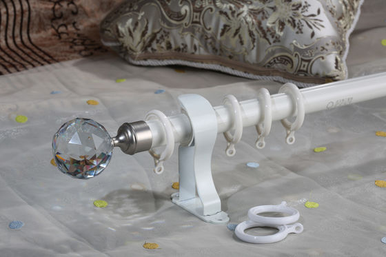 28m m postes de aluminio decorativos Crystal Finials Curtains Rods Set