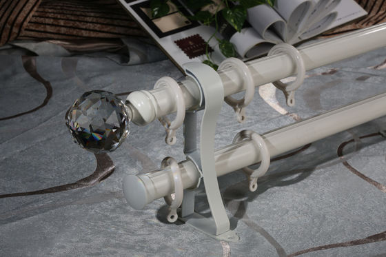 28m m postes de aluminio decorativos Crystal Finials Curtains Rods Set