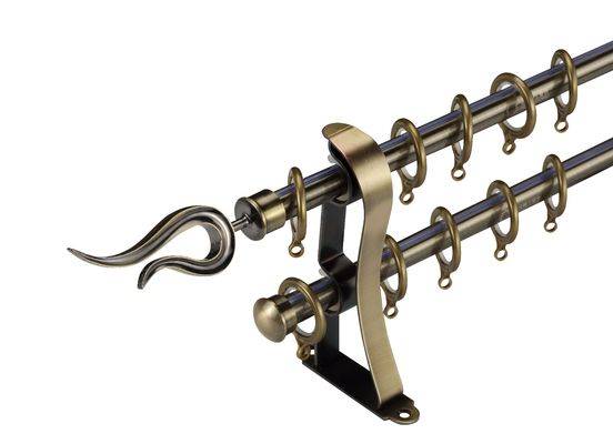 Anillo de soportes de aluminio de Rod Anti Rust With Cover del tubo de la cortina del metal