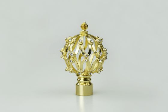 Accesorios cristalinos de oro de la barra de cortina de los finials de la cortina del metal del diamante del nuevo diseño al por mayor directo de la fábrica
