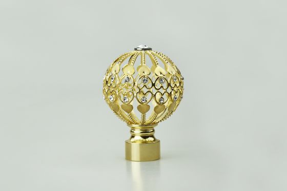 Accesorios cristalinos de oro de la barra de cortina de los finials de la cortina del metal del diamante del nuevo diseño al por mayor directo de la fábrica