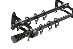 Solo tubo doble Rod Steel Material Modern Style de la cortina para el hogar