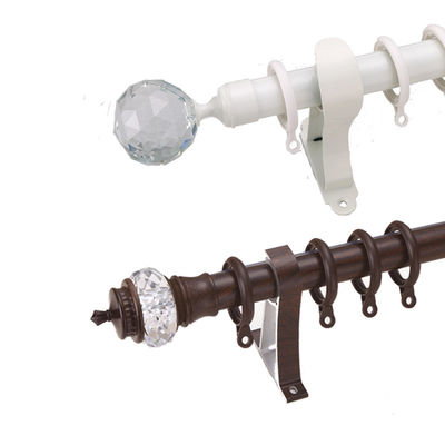 Tamaño de cristal decorativo de Rod Leaf Finials With 22m m 25m m del tubo de la cortina