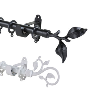 Tamaño de cristal decorativo de Rod Leaf Finials With 22m m 25m m del tubo de la cortina