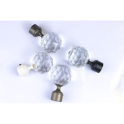 Tamaño de cristal decorativo de Rod Leaf Finials With 22m m 25m m del tubo de la cortina