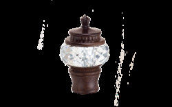 Tamaño de cristal decorativo de Rod Leaf Finials With 22m m 25m m del tubo de la cortina