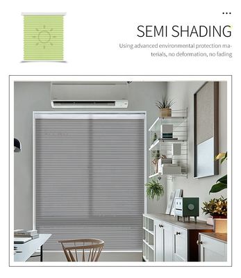 Grey Honeycomb Blackout Blinds de filtración ligero, sombras celulares atadas modernas