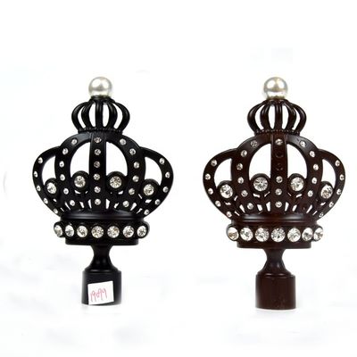 Finials decorativos de la cortina de la corona negra de 28m m con electrochapado