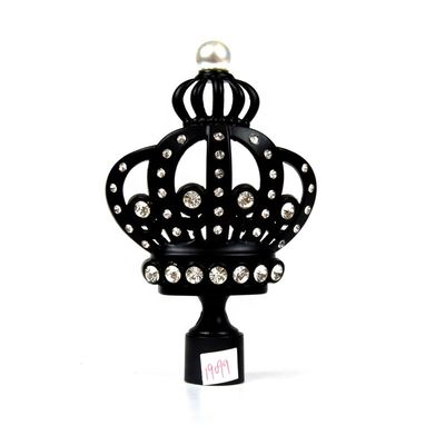 Finials decorativos de la cortina de la corona negra de 28m m con electrochapado
