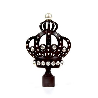 Finials decorativos de la cortina de la corona negra de 28m m con electrochapado