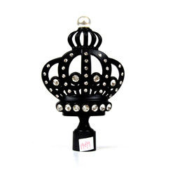 Finials decorativos de la cortina de la corona negra de 28m m con electrochapado