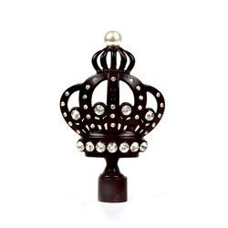 Finials decorativos de la cortina de la corona negra de 28m m con electrochapado