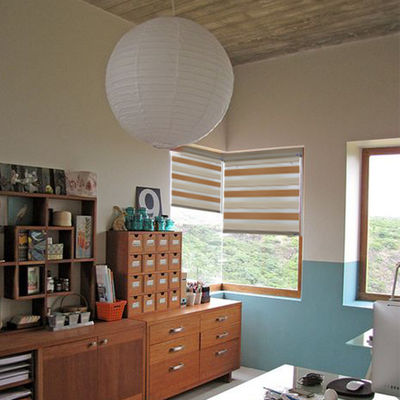 Material inteligente de la tela de las persianas de ventana del manual de la capa doble para interior