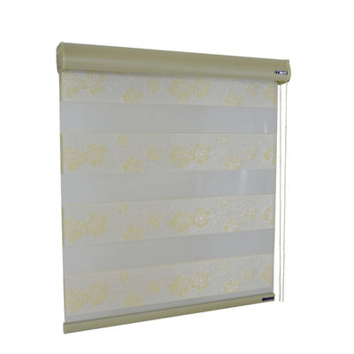 Material horizontal de los hilados de polyester del estilo del apagón del rodillo de la cortina ciega doble de la cebra