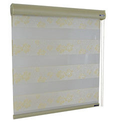 Material horizontal de los hilados de polyester del estilo del apagón del rodillo de la cortina ciega doble de la cebra