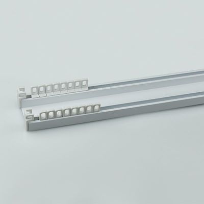 Carril de cortina doble material de aluminio de 2 pistas del soporte de la pared del techo con la vía Gli de la cortina