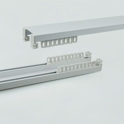 Carril de cortina doble material de aluminio de 2 pistas del soporte de la pared del techo con la vía Gli de la cortina