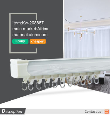 barras y carriles de aluminio blancos de cortina del metal de cortina de la barra de la longitud al por mayor del precio los 6m de la fábrica de Foshan