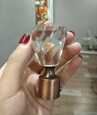 De la fábrica accesorios cristalinos de la barra de cortina del metal directamente al por mayor 16/19m m 28m m