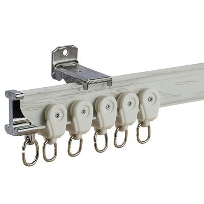 Material montado en la pared del aluminio del metal del techo de la pista silenciosa blanca de la cortina para la ventana salediza