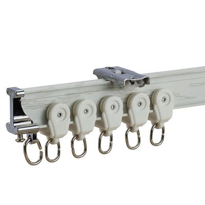 Material montado en la pared del aluminio del metal del techo de la pista silenciosa blanca de la cortina para la ventana salediza