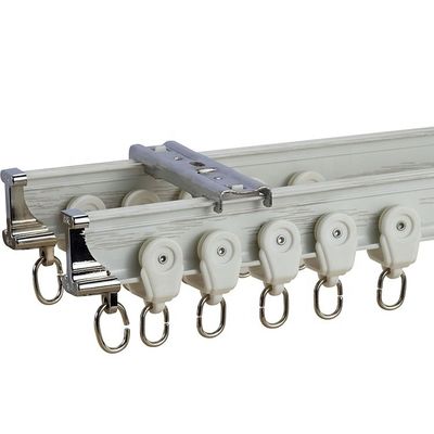 Material montado en la pared del aluminio del metal del techo de la pista silenciosa blanca de la cortina para la ventana salediza