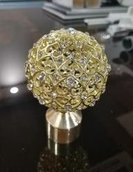 Finials Crystal Glass Rose Gold Curtain Roces de los Finials de 28m m nuevos de poste del oro barato del cono para la cortina Roces