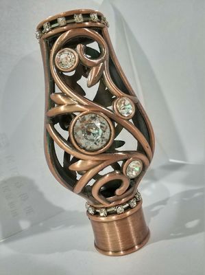 ODM decorativo del material de Rod Ends Copper Rose Gold de la cortina del metal redondo de 25m m