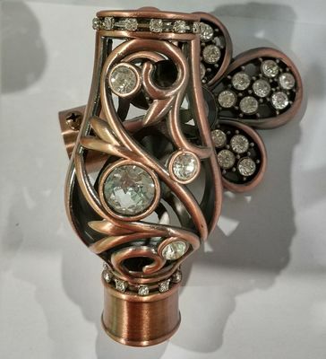 ODM decorativo del material de Rod Ends Copper Rose Gold de la cortina del metal redondo de 25m m