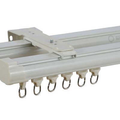 Material de aluminio blanco doble montado techo de los carriles de cortina con electroforesis