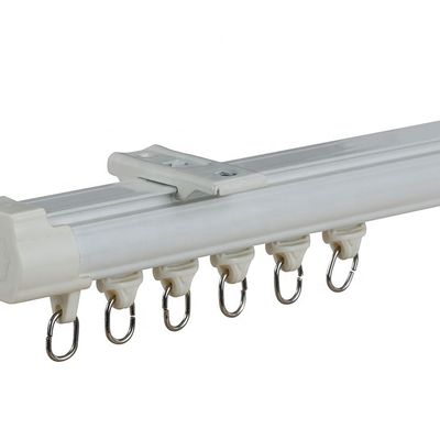 Material de aluminio blanco doble montado techo de los carriles de cortina con electroforesis
