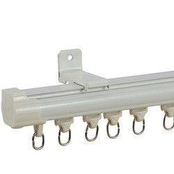 Material de aluminio blanco doble montado techo de los carriles de cortina con electroforesis