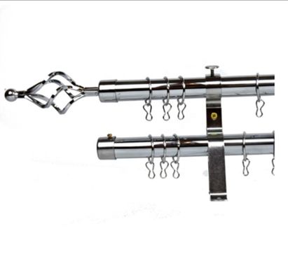Tubo decorativo montado en la pared Rod Set Metal Sliver de la cortina 28m m 25m m