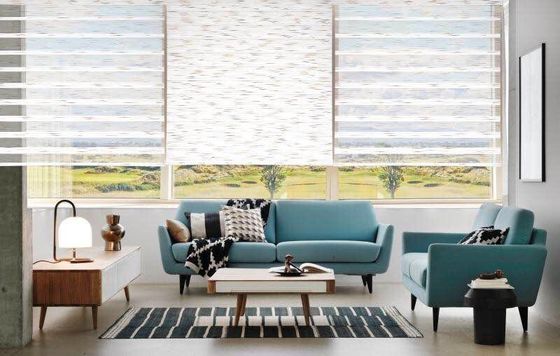 La ventana decorativa de la oficina del rodillo cubre el ODM del estilo de la cebra de la capa doble de las cortinas