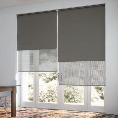 ODM moderno del OEM de Windows de la oficina de Grey Roller Blinds For Indoor de la tela manual
