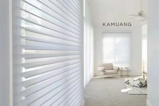 Las cortinas eléctricas elegantes del La de Shangri ondulan el plegamiento para la sala de estar