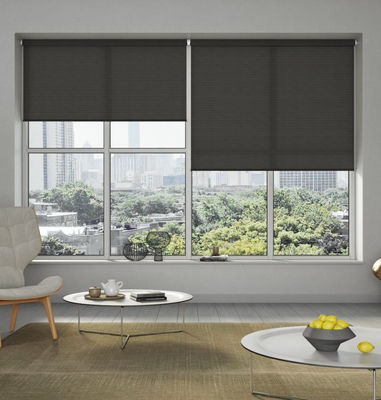Grey Polyester Fabric Roller Blinds 100% para la tarifa abierta de la sala de estar el 85%