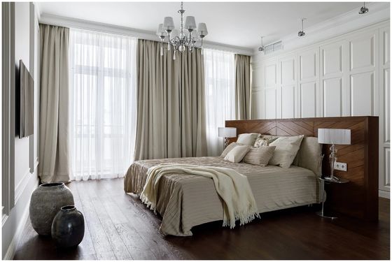 Contemporáneo francés de lujo del estilo de la luz ideal vertical eléctrica elegante de la cortina 53&quot; anchura